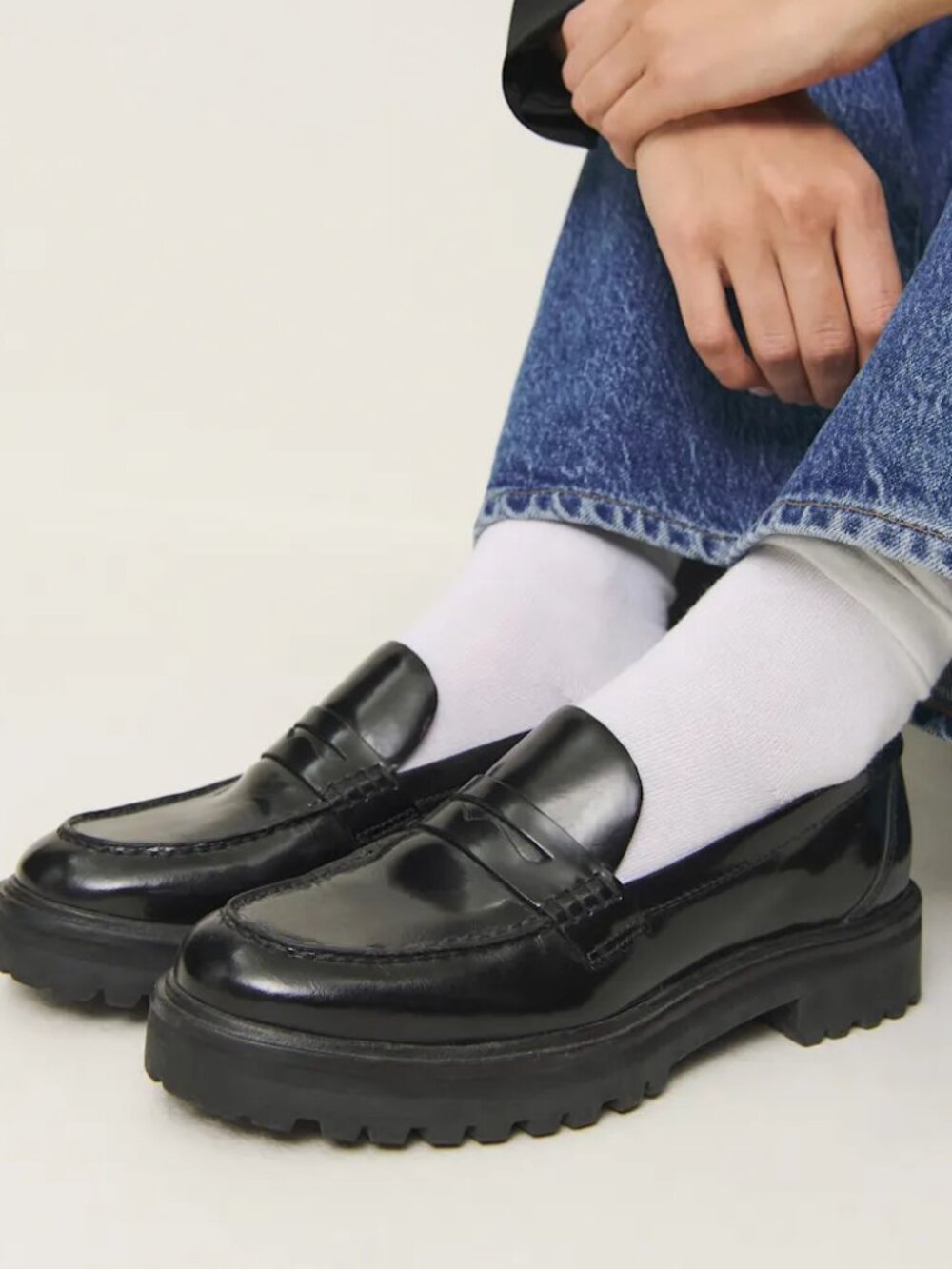Reformation Agathea Chunky Loafer Black 7.5
